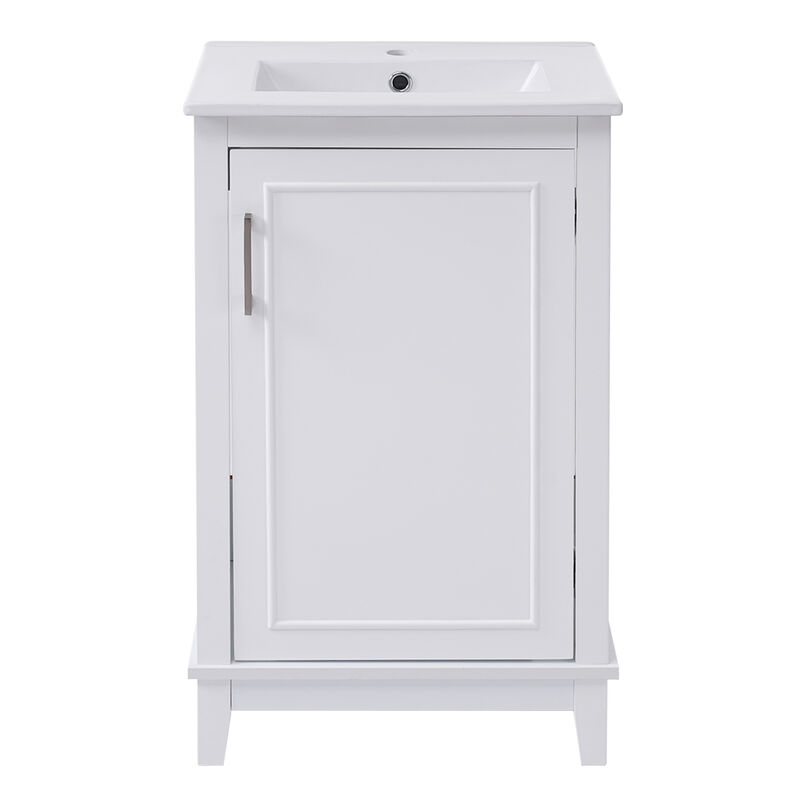 ELEMENT ACE Modern Compact Bathroom Vanity Cabinet with Ceramic Basin and Ample Storage Space image number 0