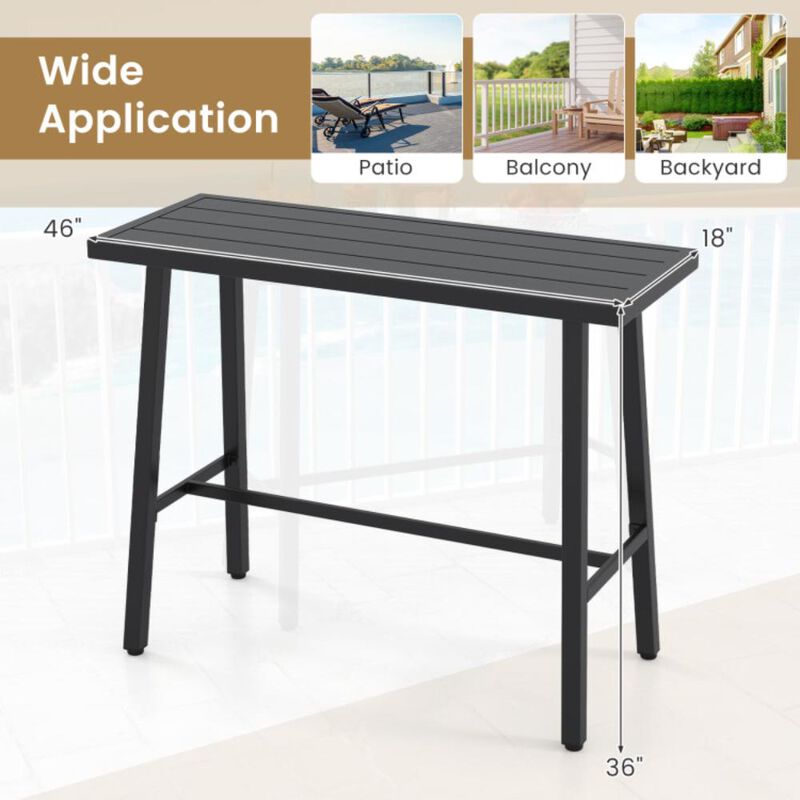 Hivvago 36 Inches Patio Counter Height Bar Table with Adjustable Foot Pads