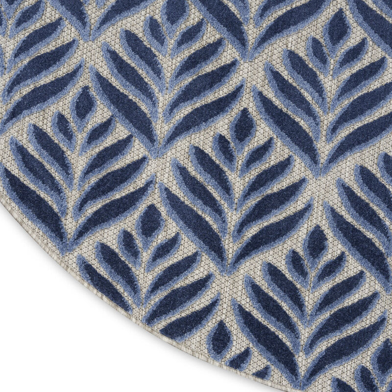 HomeRoots Round Floral Indoor Outdoor Area Rug image number 4