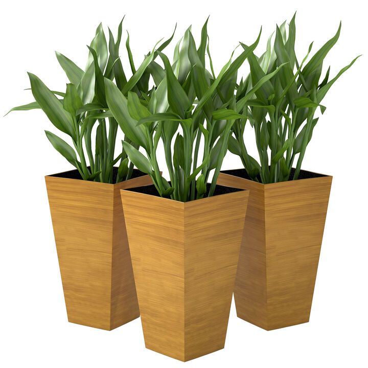 Hivvago 28" Tall Outdoor Planter Set of 3 with Drainage Holes