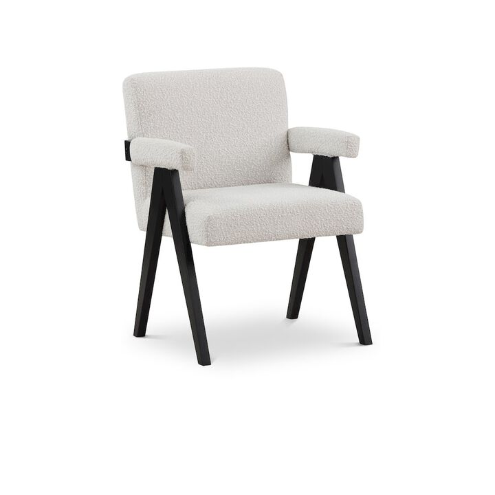 Meridian Furniture Woodloch Cream Boucle Fabric Accent Chair