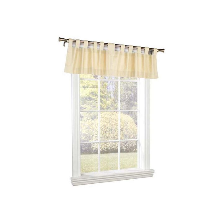 Commonwealth Thermalogic Weather Insulated Cotton Fabric Tab Valance - 40x15" - Natural