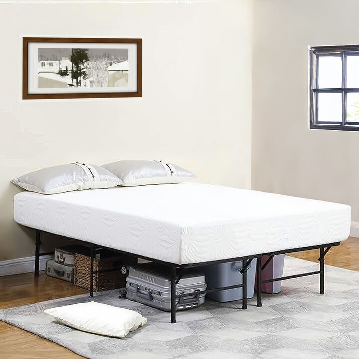 Adel Extra Long Twin Size Low Profile Bed, Foldable Metal Frame