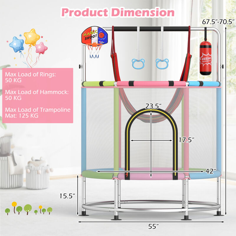 Kids Mini Trampoline Gift for Boys and Girls Ages 3 to 6 Years Old image number 2