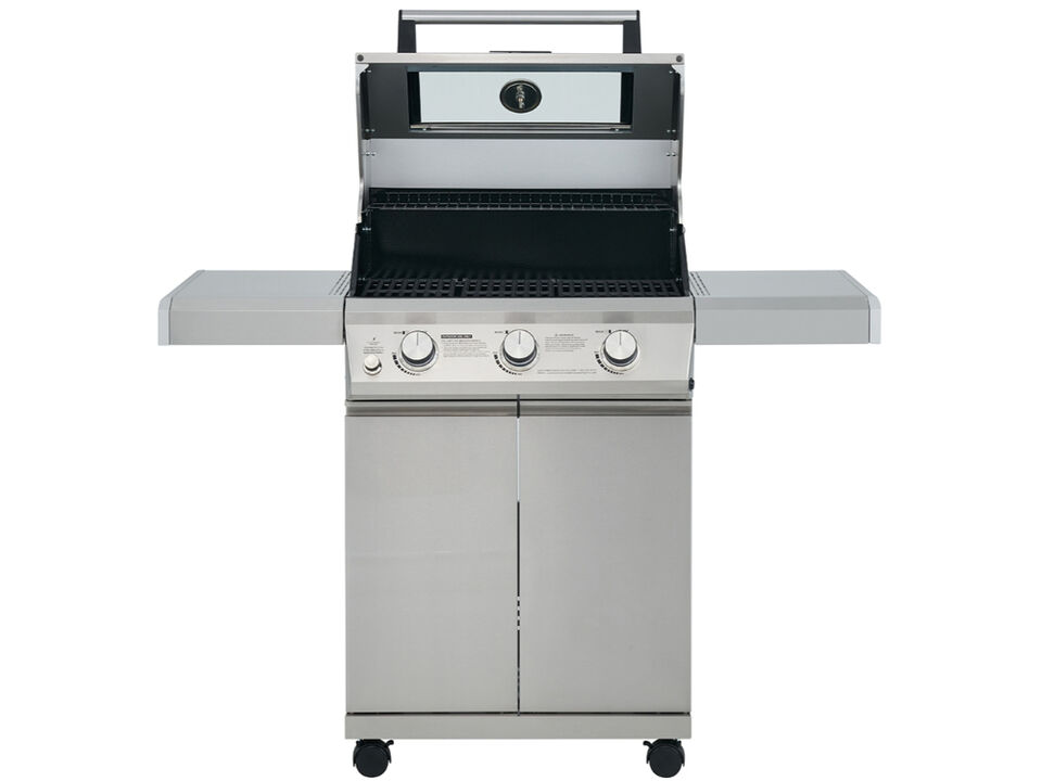 Monument Grills Mesa Series | 3 Burner Stainless Steel Propane Gas Grill With Clearview Lid