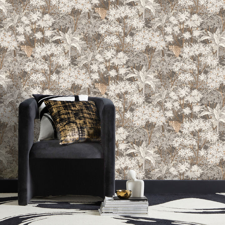 Kamali Neutral Leopard Trees Wallpaper