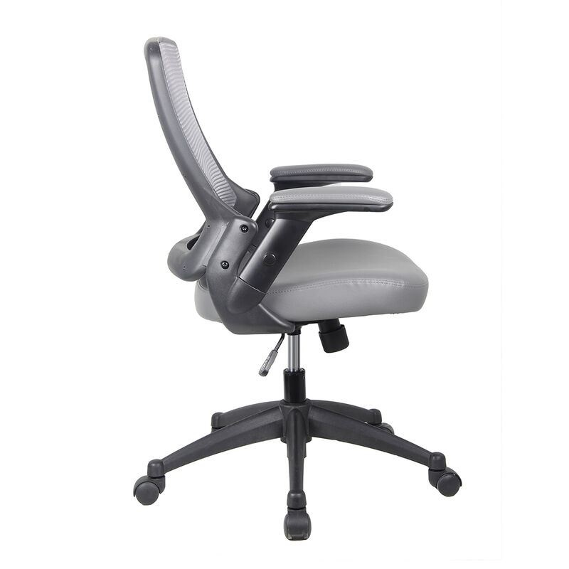 Streamdale Mid-Back Mesh Task Office Chair With Height Adjustable Arms, Grey