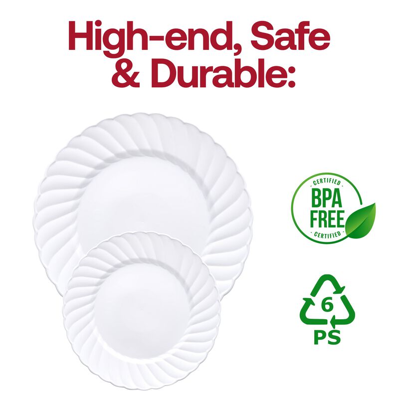 7.5" White Flair Plastic Salad Plates (108 Plates) image number 4