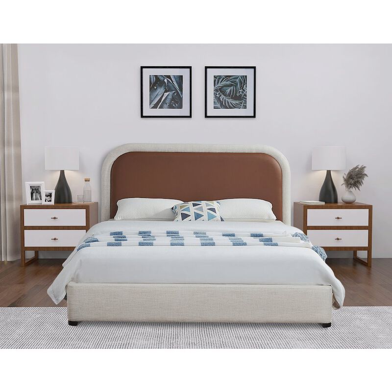 Meridian Furniture Blake Brown Vegan Leather King Bed