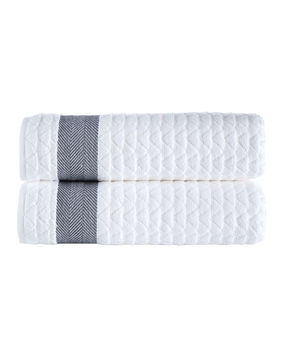 Brooks Brothers Herringbone 2 pcs Bath Sheets