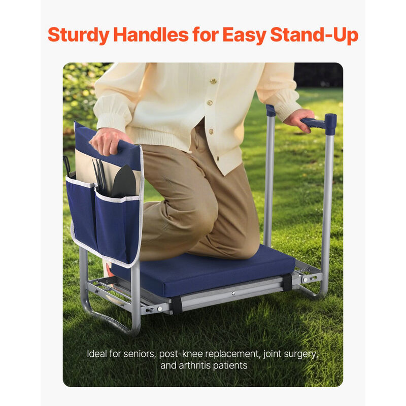 Heavy Duty Garden Kneeling Stool with 11" EVA Pad 2-in-1 Folding Design image number 1