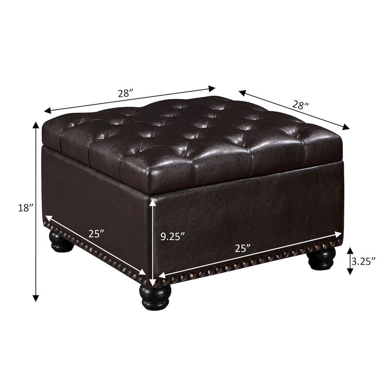 Convenience Concepts Designs4Comfort Herald Square Ottoman Coffee Table with Storage