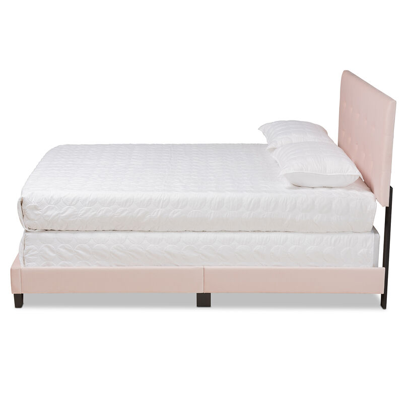 Baxton Studio Caprice Glam Navy Velvet Fabric Upholstered Queen Size Panel Bed image number 2