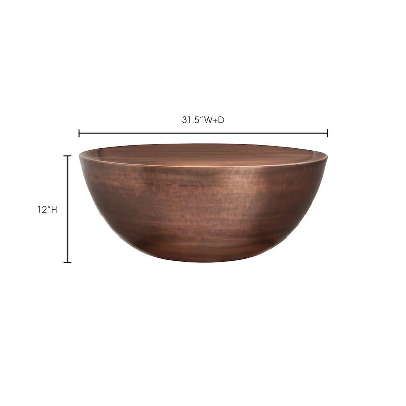 Starlight Canyon Home Bronze Metal Coffee Table &ndash; Round Drum Coffee Table with Unique Iron Design image number 3