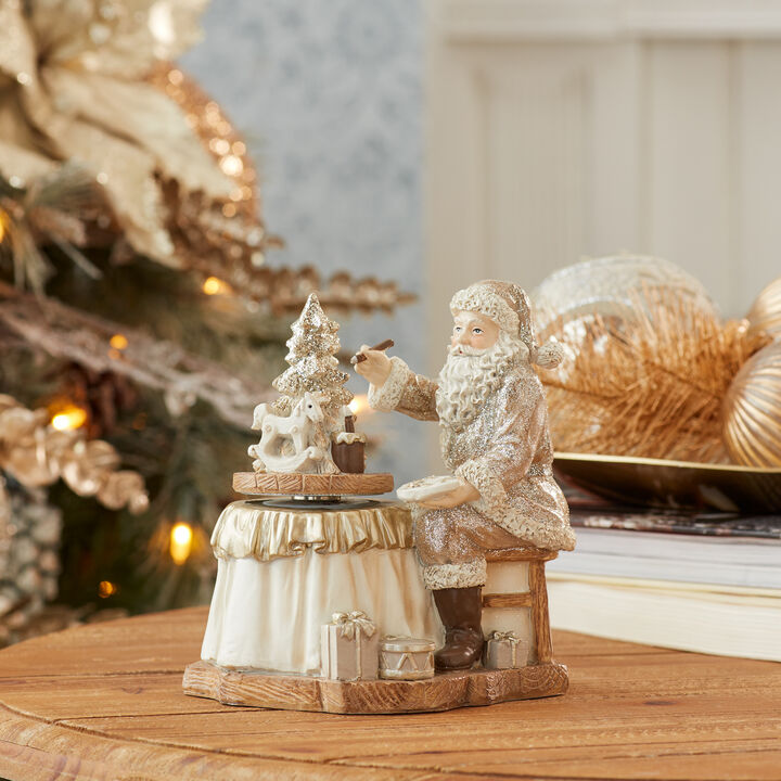 Santa with Paint Brush (Set of 2) Resin