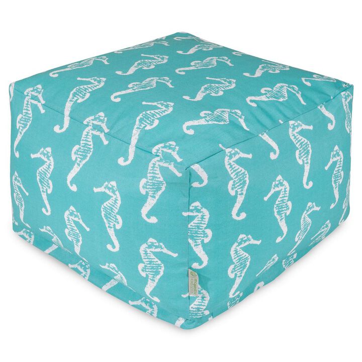 Majestic Home Goods Ottoman Pouf Sea Horse Teal