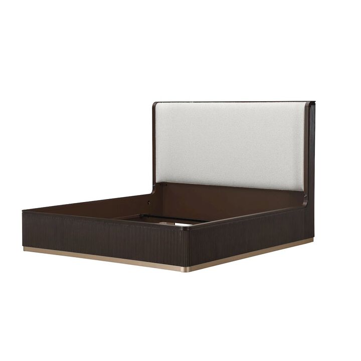 Michael Amini West Kensington Eastern King Bed - Buff/Medium Espresso