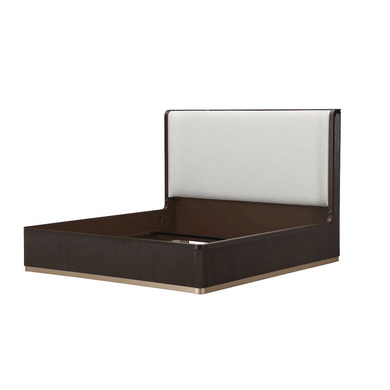 Michael Amini West Kensington Eastern King Bed - Buff/Medium Espresso