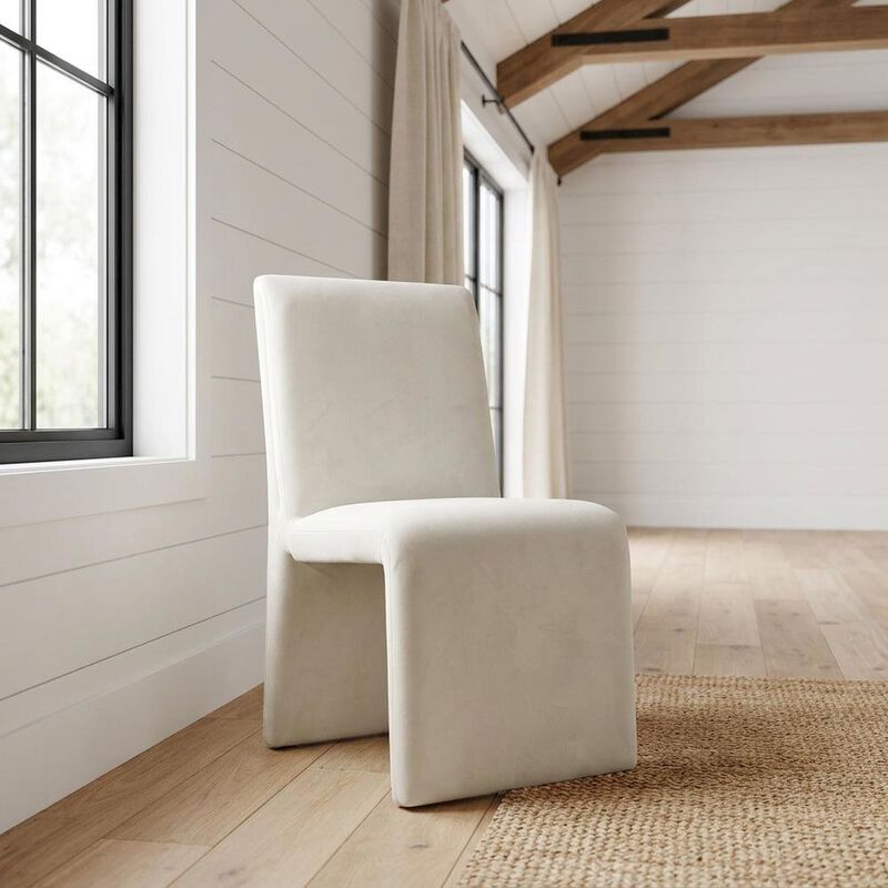 Upholstered Performance Velvet Dining Side Chair, Chocolate image number 4