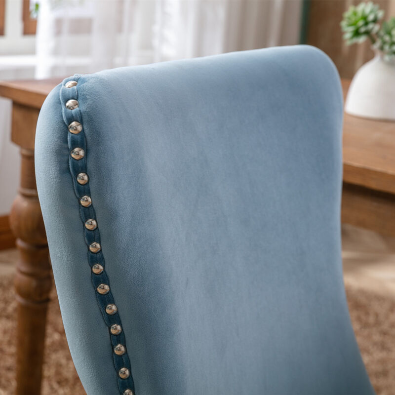 Streamdale Set of 2 Light Blue Wingback Dining Chairs image number 7