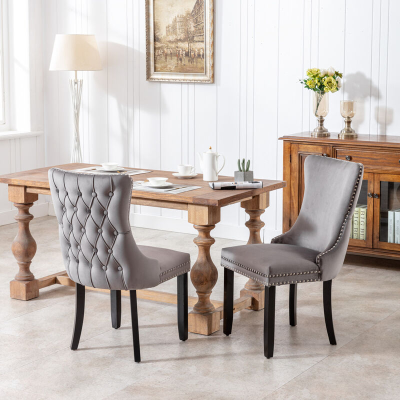 Streamdale Set of 2 Upholstered Wingback Dining Chairs image number 9
