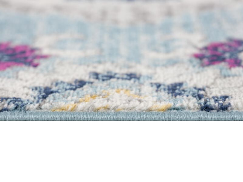 Rug Branch Anara Traditional Floral Medallion Blue Grey Indoor Round Area Rug