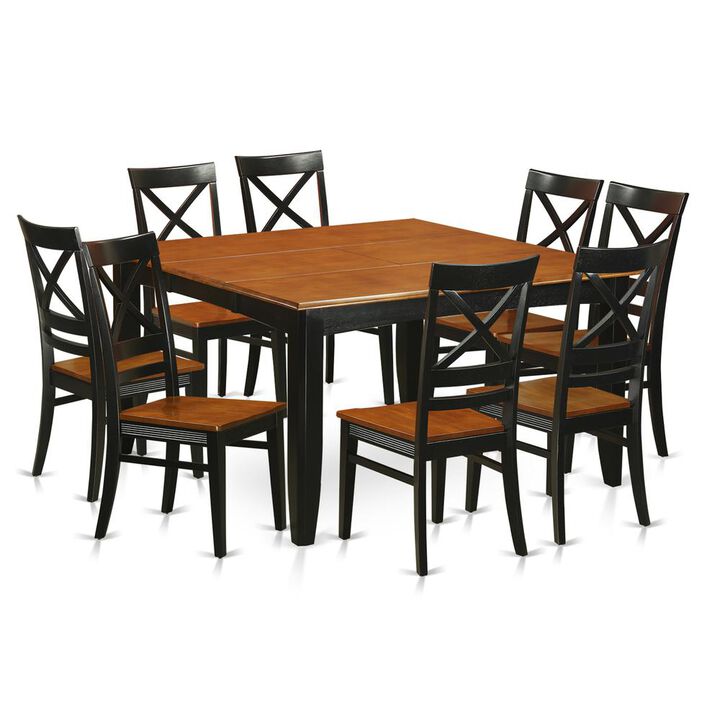 9 PC Dining room set-Dining Table with 8 Wooden Dining Chairs
