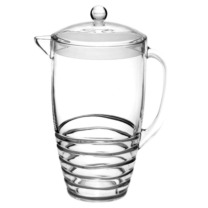 HomeRoots 2.5 Quart Clear Swirl Acrylic Pitcher