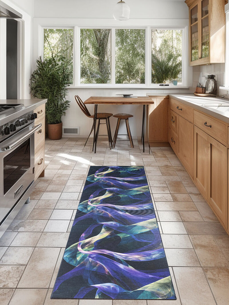 Nourison Washables NWB16 Turquoise/Multicolor 2'2" x 10' Rug