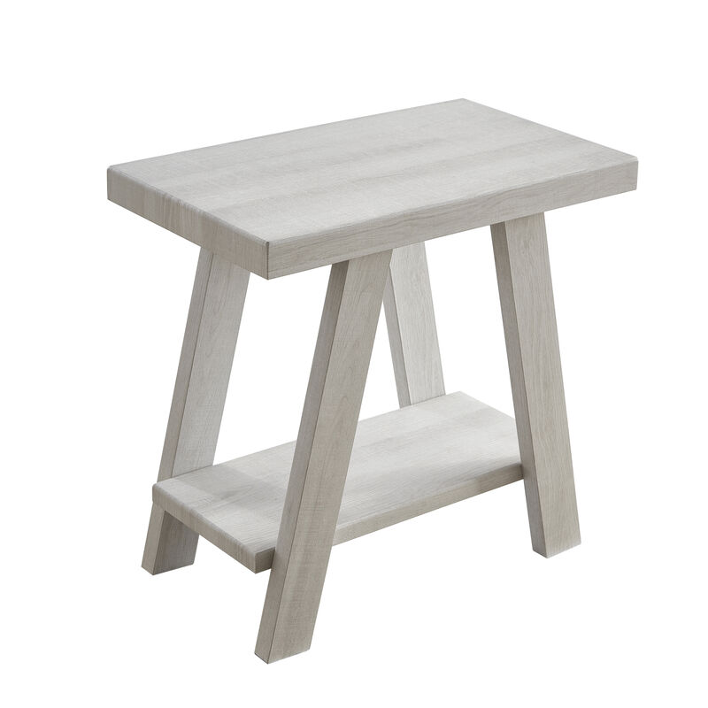 Streamdale Wood Shelf Side Table in White Finish image number 0