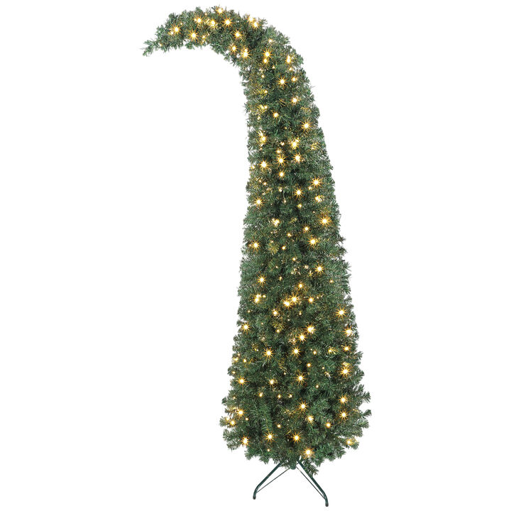 BreeBe 7 ft Prelit Christmas Tree with 300 LED Lights and Metal Stand