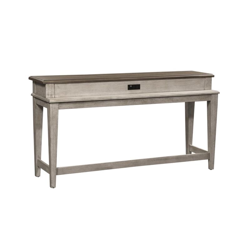 Liberty Furniture Heartland Console Bar Table in Antique White w/ Tobacco Top image number 0
