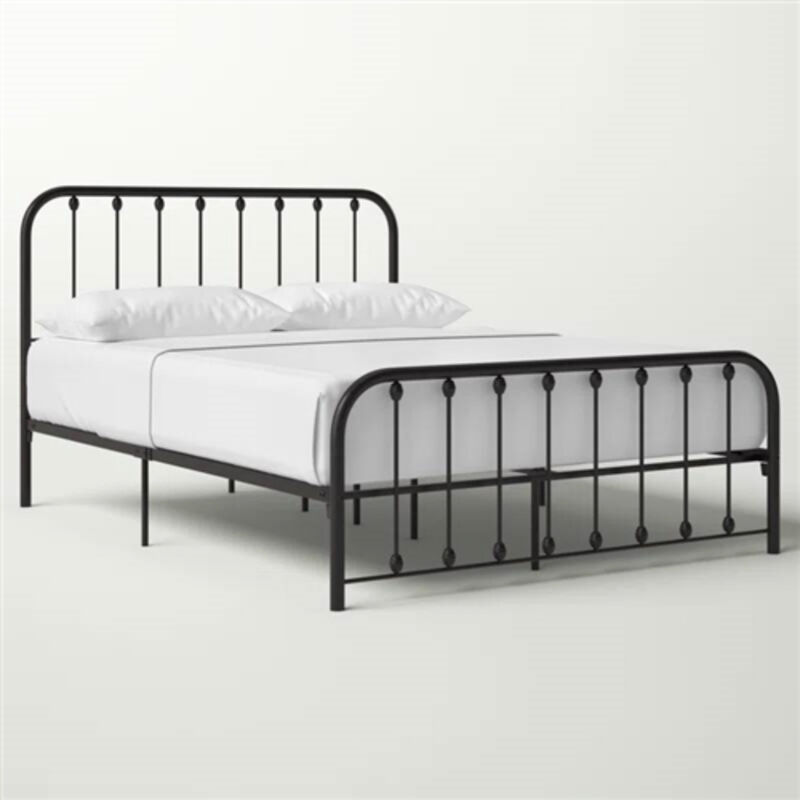 Metal Platform Bed Frame with Rounded Corners Headboard and Footboard for Bedroom