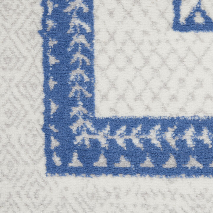 HomeRoots Geometric Distressed Non Skid Area Rug
