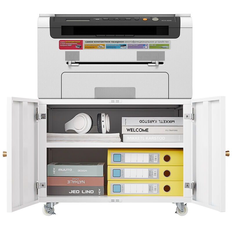 Streamdale White Office Copier Cabinet with 2 Doors