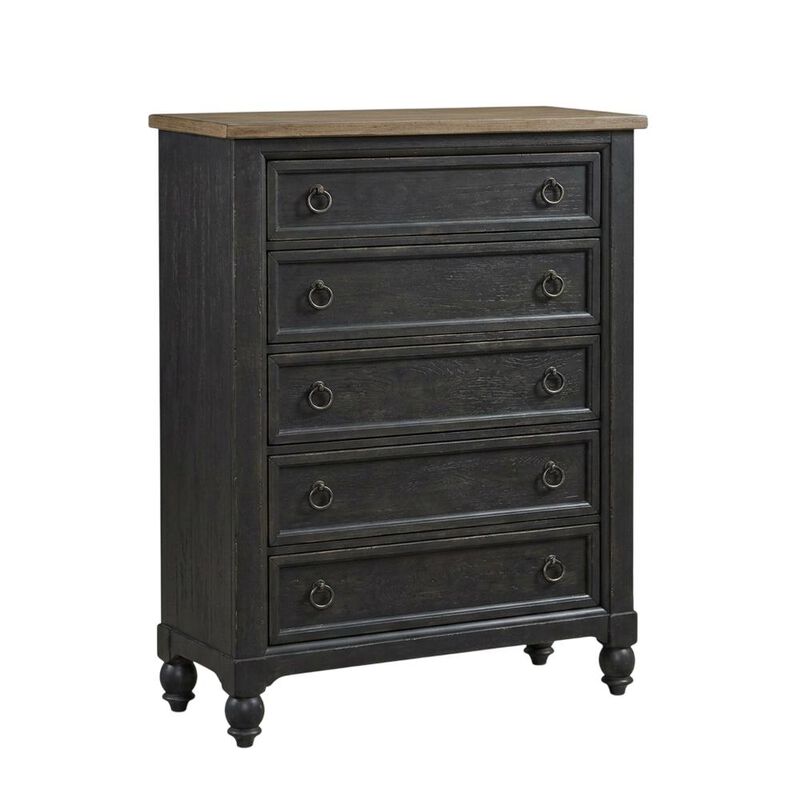 Liberty Furniture 5 Drawer Chest - Black Traditional Multi in Dusty Taupe image number 0