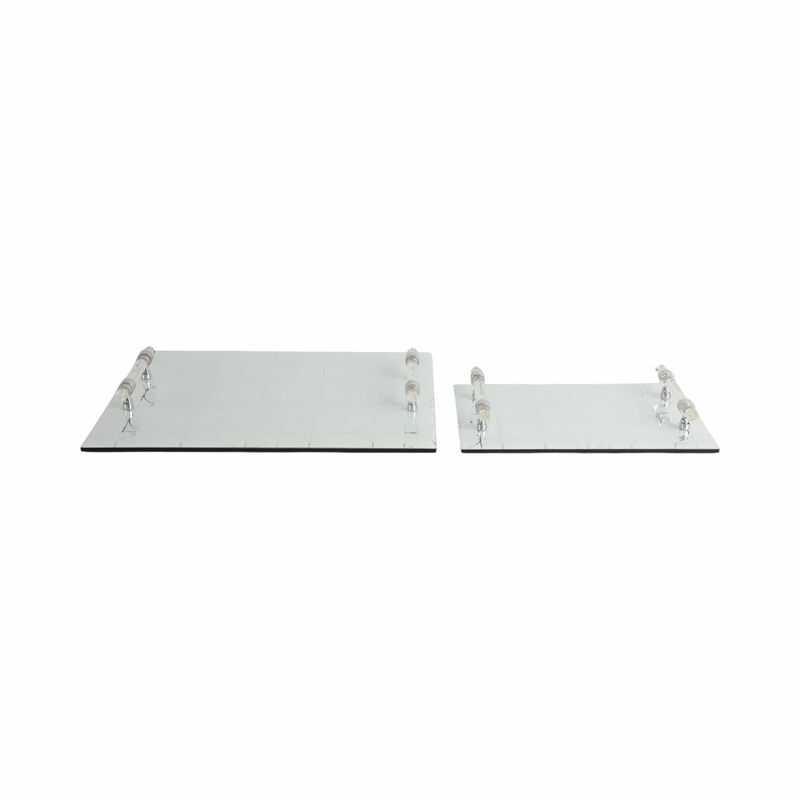 S/2 Sparkly Geo Glass Trays image number 0