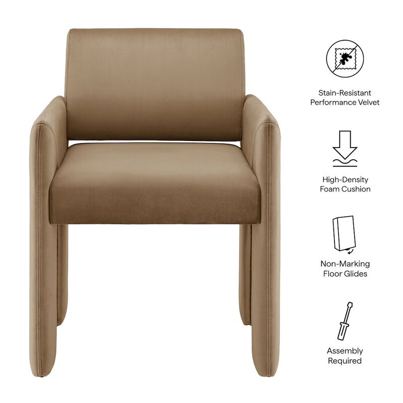 Daven Stain-Resistant Performance Velvet Dining Armchair image number 1