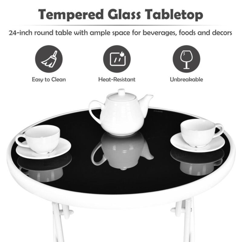 Hivvago 3 Pieces Patio Folding Bistro Set for Balcony or Outdoor Space