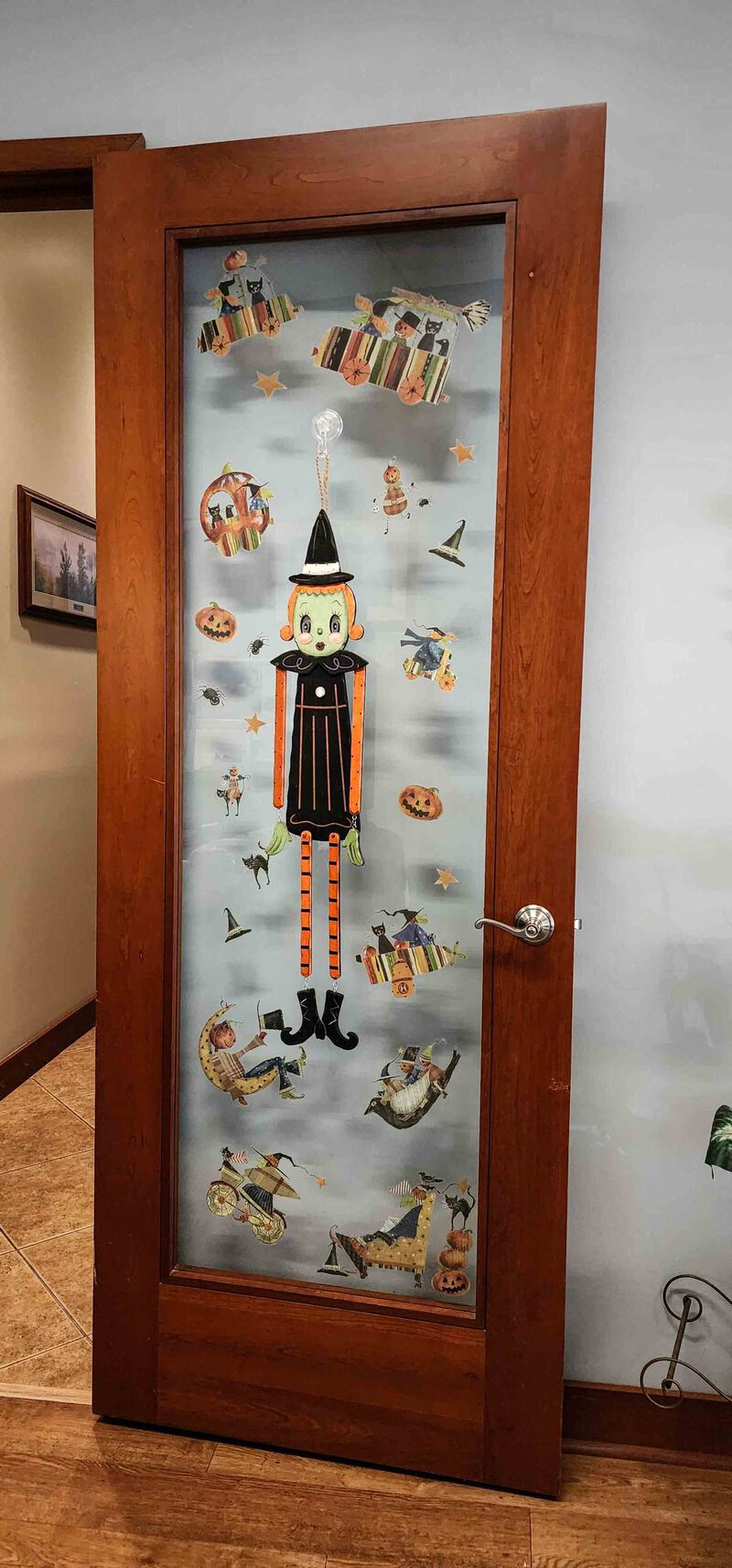 Johanna Parker Pumpkin Peeps Wooden Halloween Witch Wall Hanging Door Decor Art image number 3