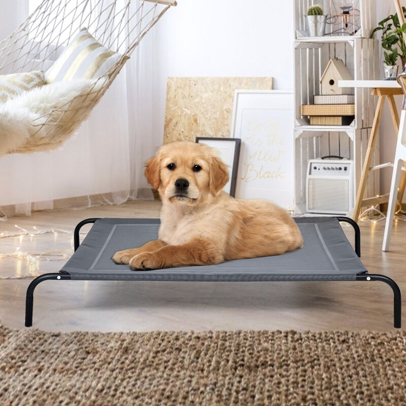 Large Indoor Outdoor Camping Steel Frame Elevated Pet Cot Mat