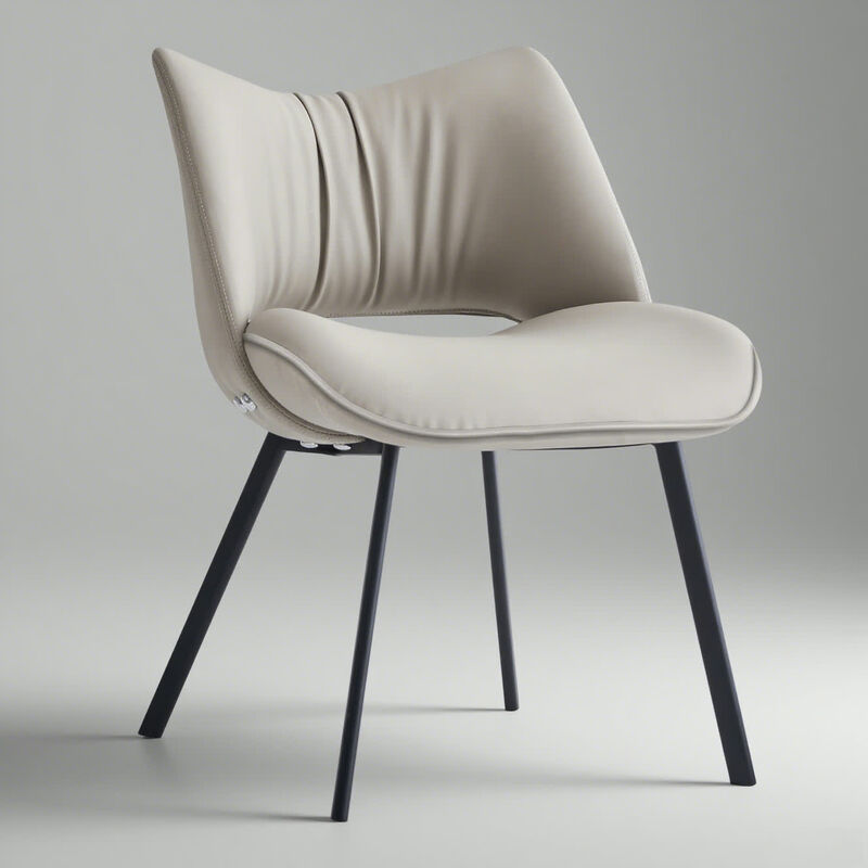 Faux Leather Dining Chair No Arms 2-piece 19.6" Gray