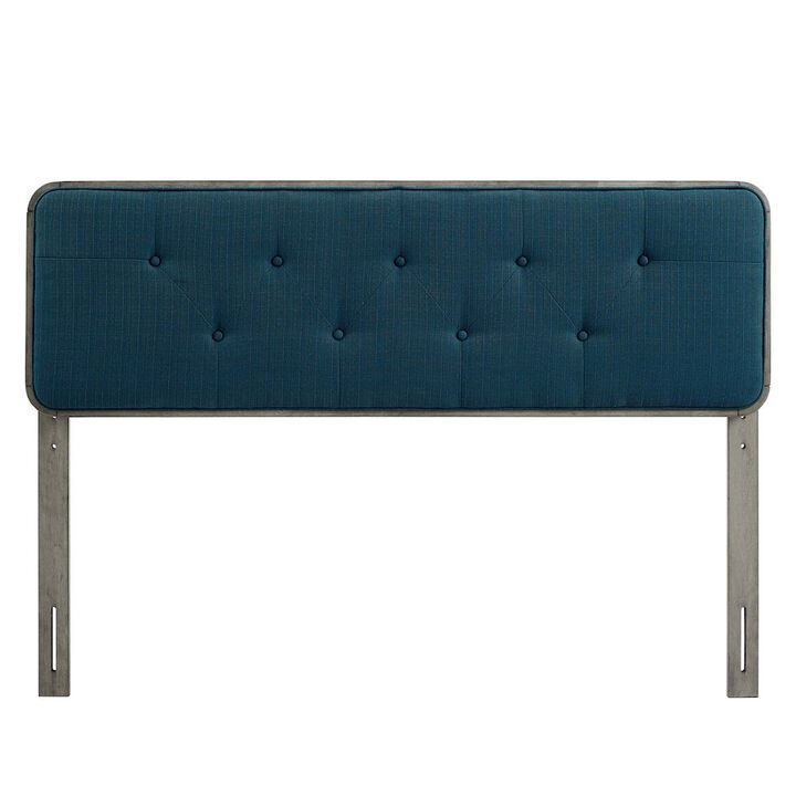 Modway Collins Tufted Twin Fabric and Wood Headboard in Gray Azure
