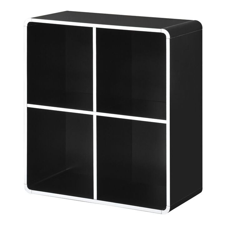 Kings Brand Furniture Dothan Wood 4-Cubed Open Bookcase - Storage Shelf Organizer Bookshelf