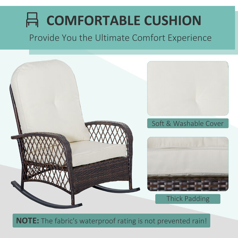 Hivvago Patio Rattan Rocking Chair image number 4