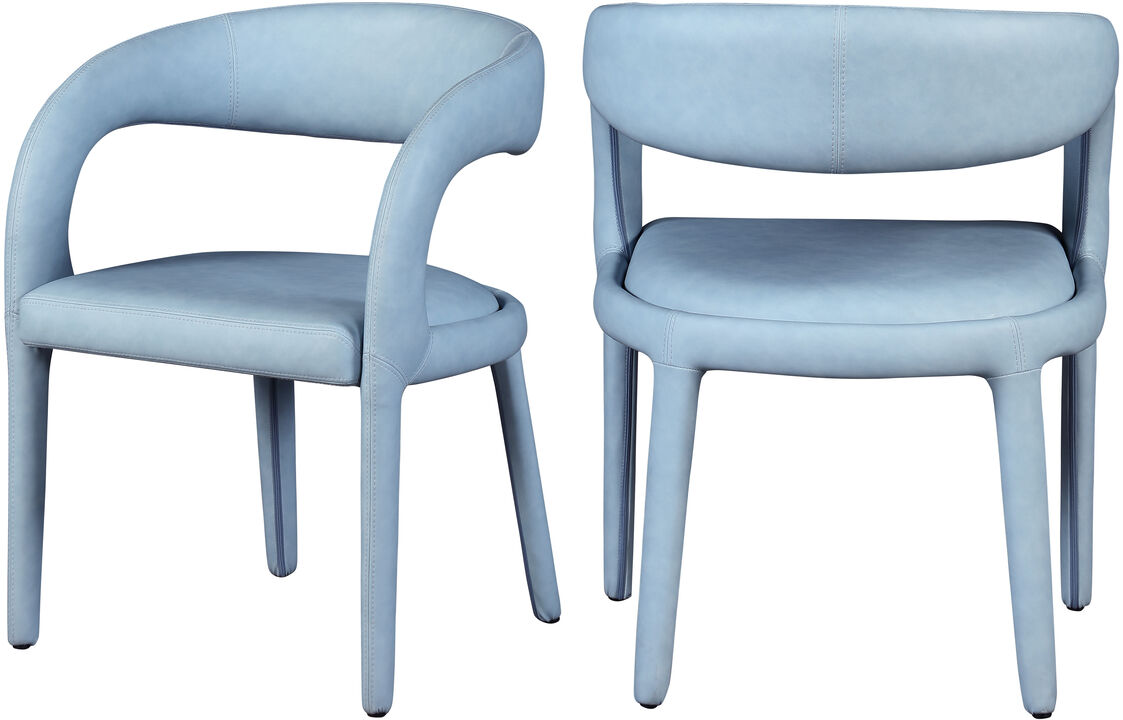 Meridian Furniture Sylvester Light Blue Vegan Leather Dining Chair