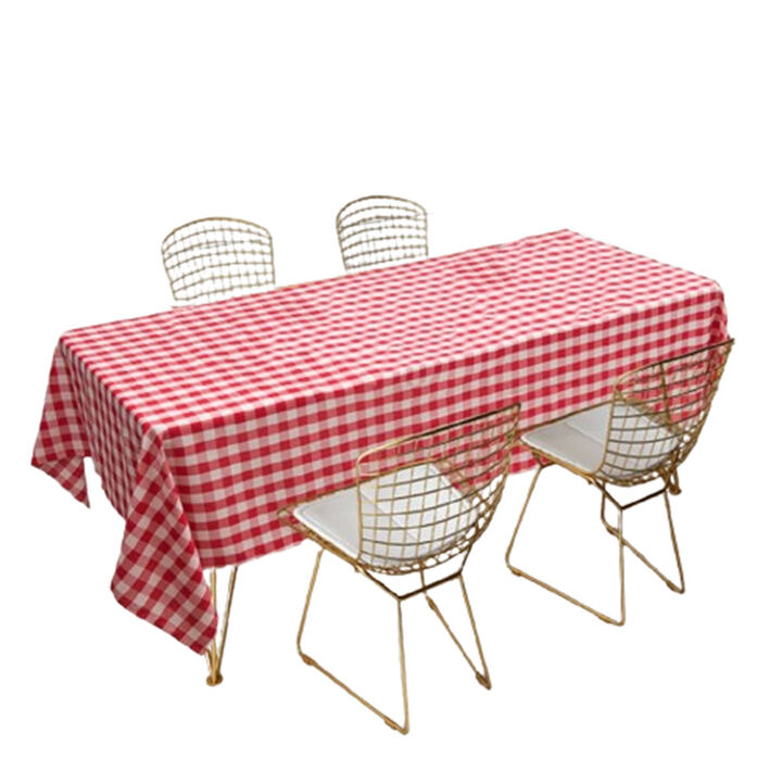 10 Pcs 60" x 102" Rectangular Polyester Checker Kitchen Tablecloth