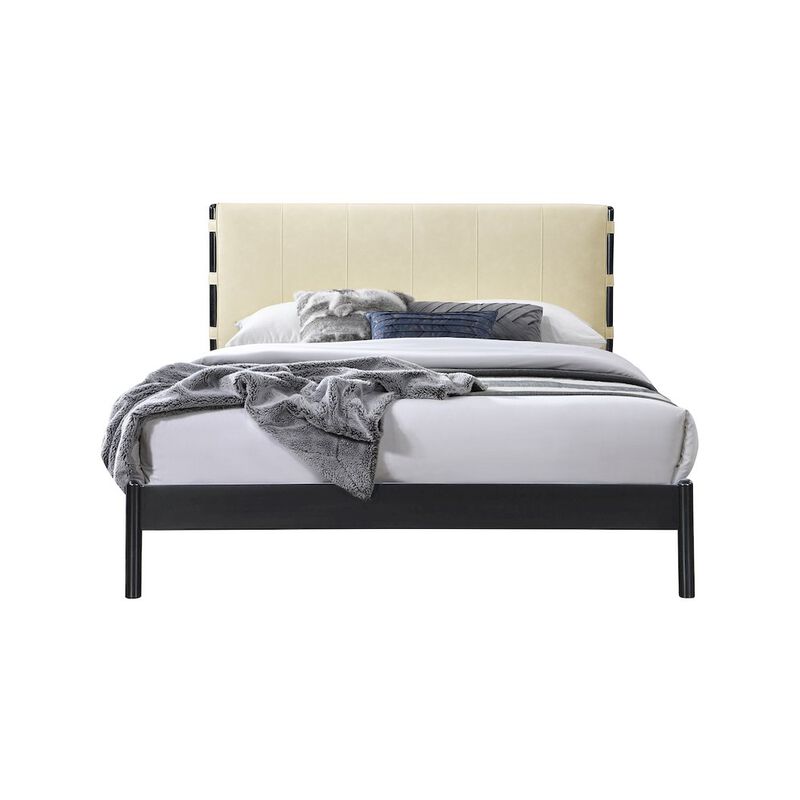 Meridian Furniture Abigail Cream Vegan Leather Full Bed