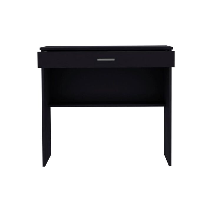 Montana Storage Desk, Spacious Stylish with Drawer and Shelf, Black -Office