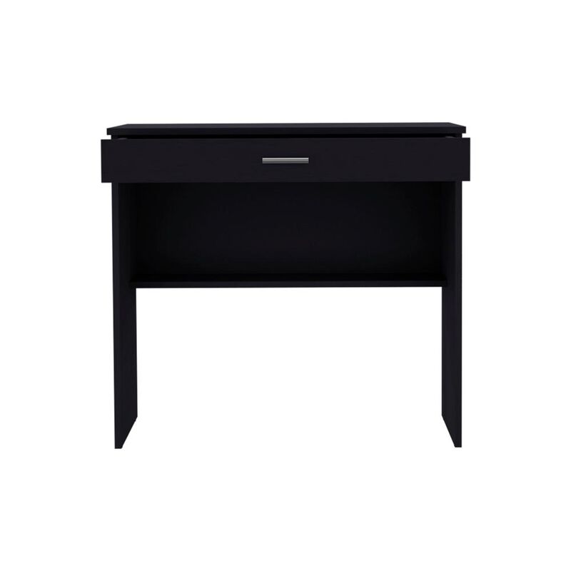 Montana Storage Desk, Spacious Stylish with Drawer and Shelf, Black -Office